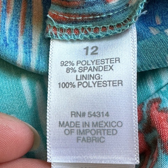 Bisou Bisou Geometric Orange Blues White tribal Colorful Sun Dress Maxi… - Picture 8 of 12